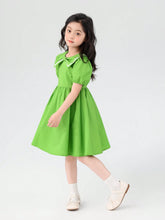 Young Girls' Bowknot Princess Dress Summer 2024 New Children's Summer Fashionable Pure Cotton Skirt